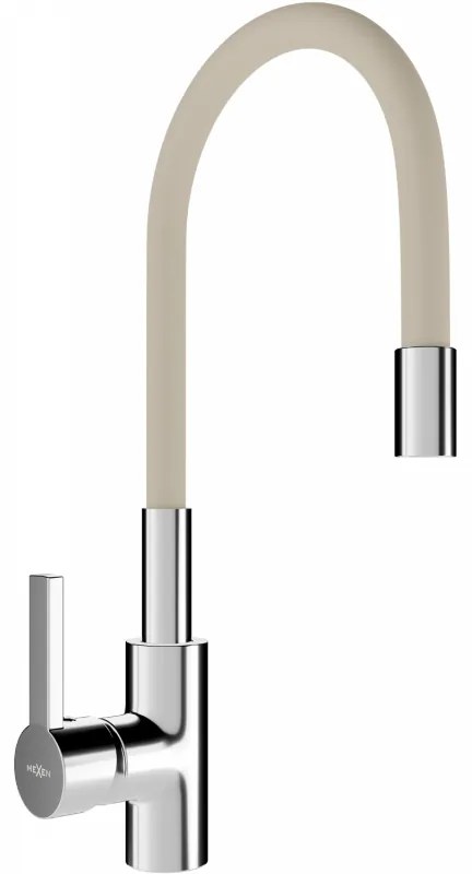 Mexen Flex кухненски смесител, хром/бежова - 670900-09