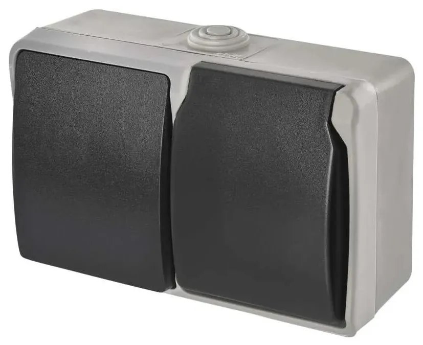 Домашен превключвател №6 с контакт 250V/16A IP44 сив