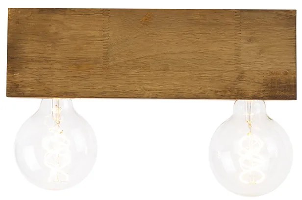 Ръстичен таванен прожектор винтидж дърво 2-светлина - Bloc