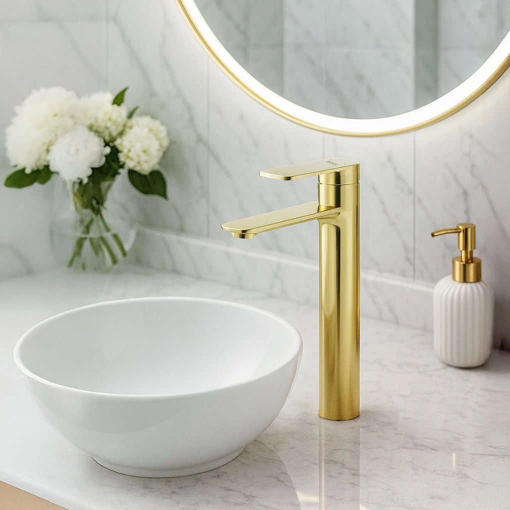 Смесител за мивка REA Storm Gold High