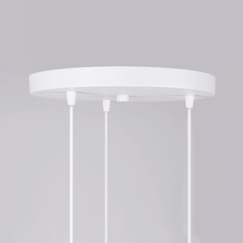 Бял детски полилей със стъклен абажур ø 32 cm Mab – Sollux