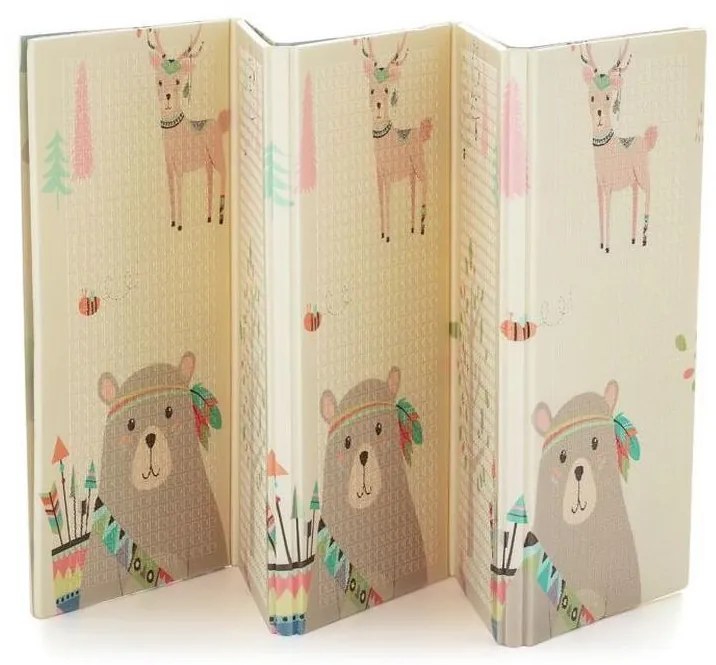 PETITE&MARS - Сгъваема постелка за игра CAMPY ELEPHANT&FOX