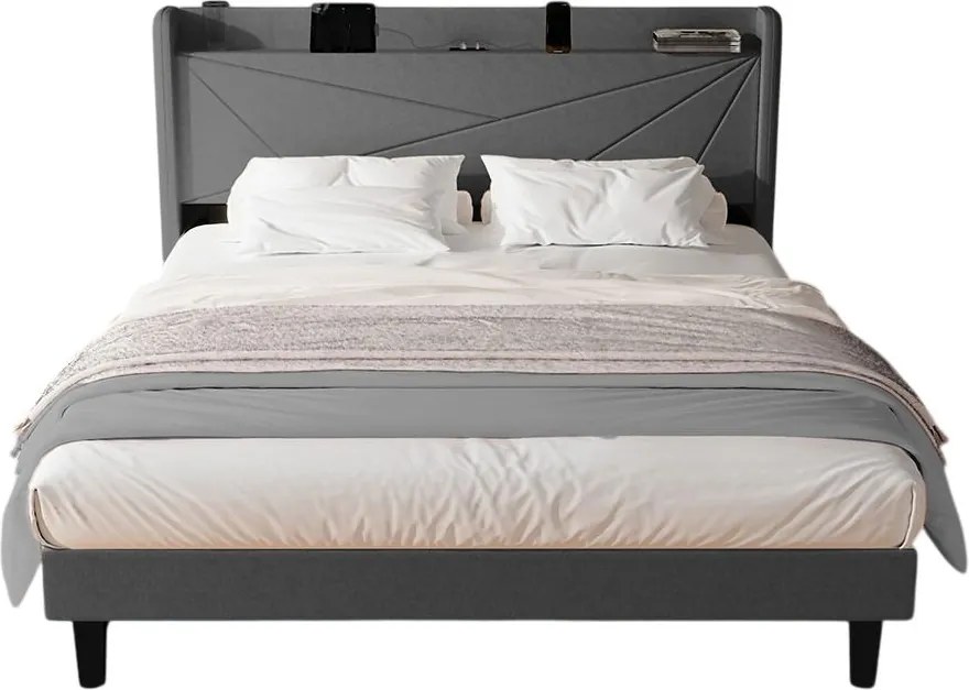 Тапицирано легло Ambrey-Сиво