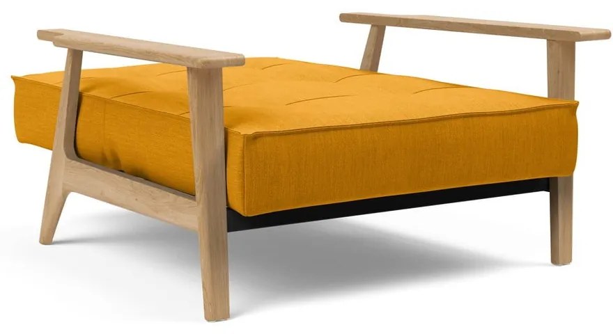 Оранжев сгъваем фотьойл с дървени подлакътници Splitback - Innovation