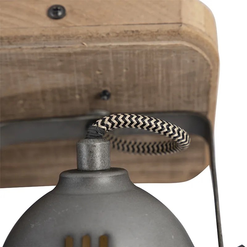 Индустриален прожектор стомана с дървена рамка и наклоняващ се 2 лампи - Emado