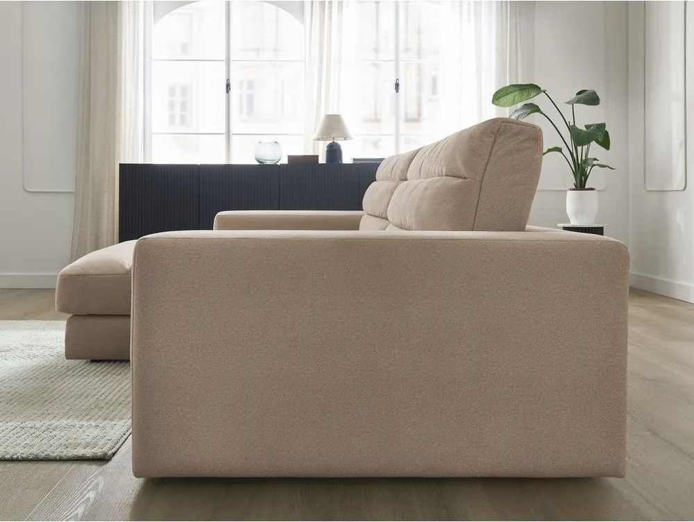 Кафяво-сив кадифен ъглов диван (ляв ъгъл) Sierra – Bobochic Paris