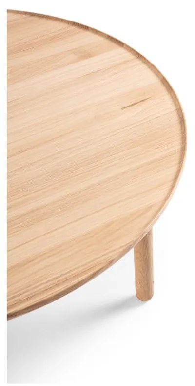 Кръгла масичка за кафе от дъбова дървесина в естествен цвят ø 100 cm Mu - Gazzda