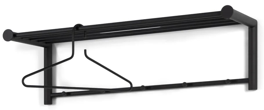 Черна метална стенна закачалка с рафт Suza - Spinder Design