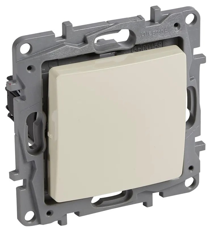 Legrand 396714  Кръстат ключ с рамка 10А Niloe Крем - 396714