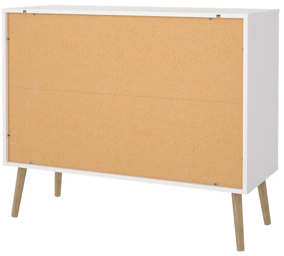 Бял нисък скрин 99x82 cm Bodo - Tvilum