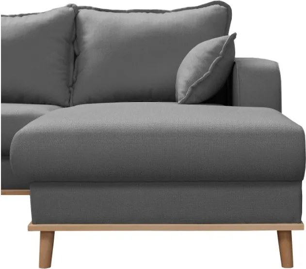 Сив ъглов диван (десен ъгъл) Beata - Ropez