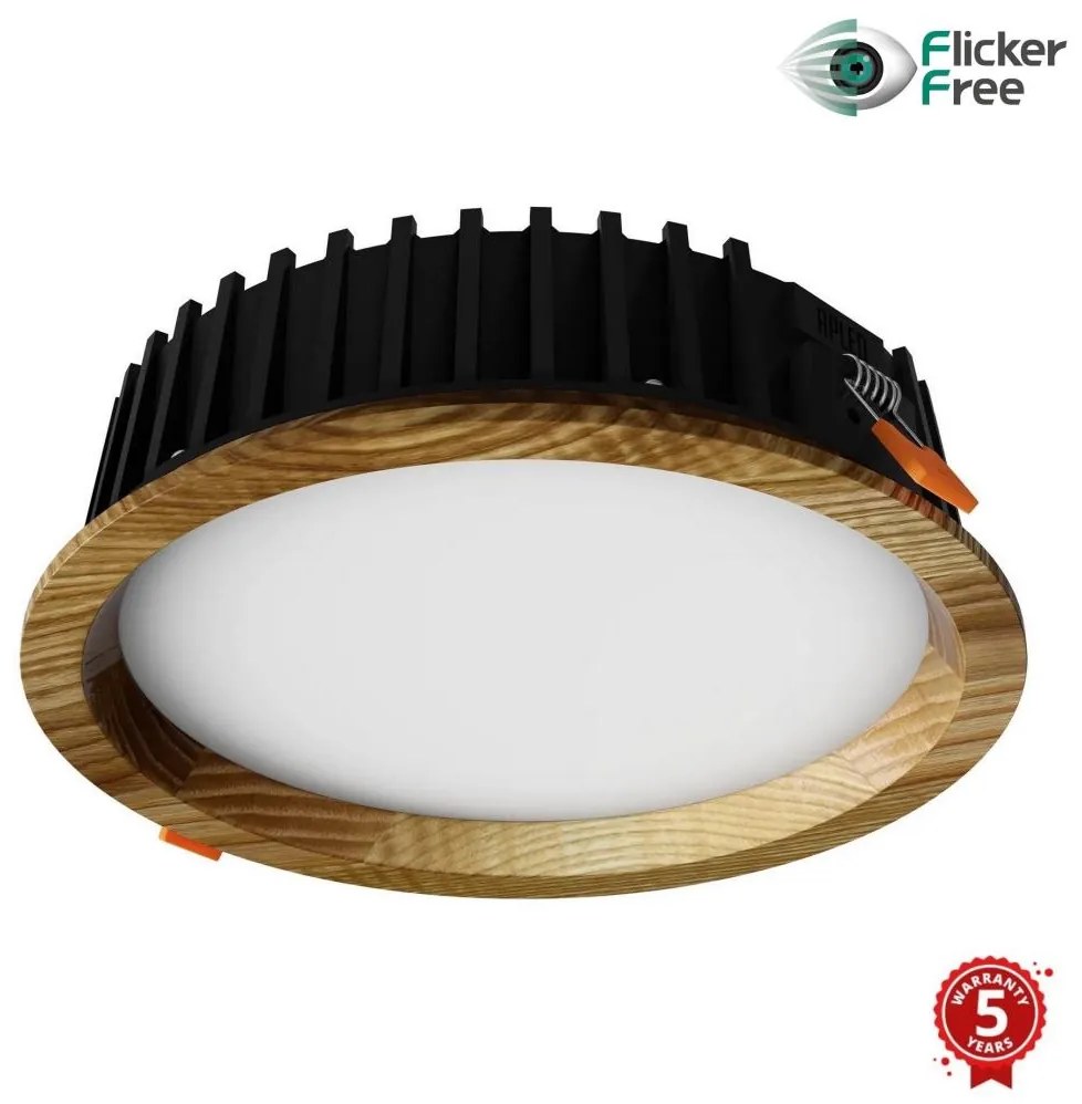 APLED - LED Лампа RONDO WOODLINE LED/12W/230V 4000K Ø 20 см пепел масивнo дървo