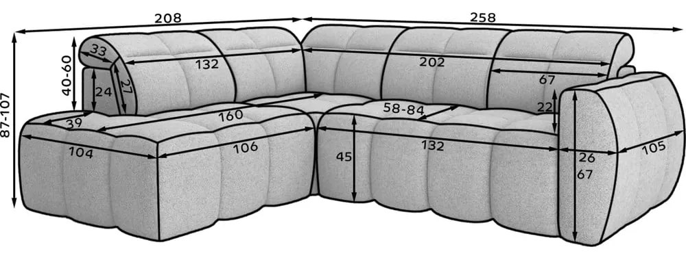 Светлокафяв разтегателен ъглов диван с място за съхранение от букле (ляв ъгъл L форма) Falconn – ELTAP