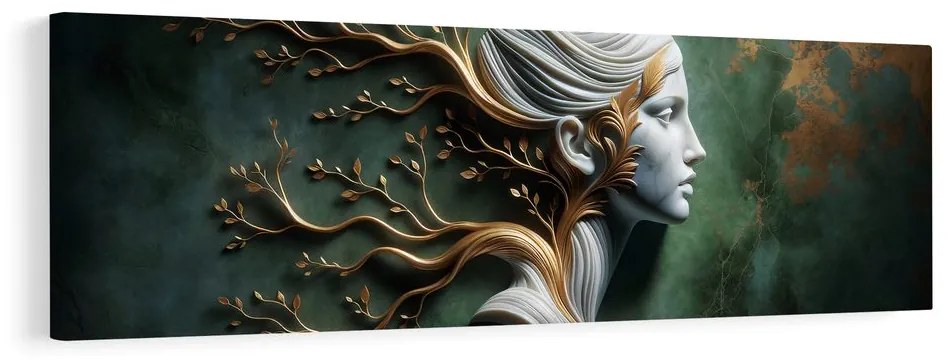 Картина на платно – Жена с клони като символ на растеж