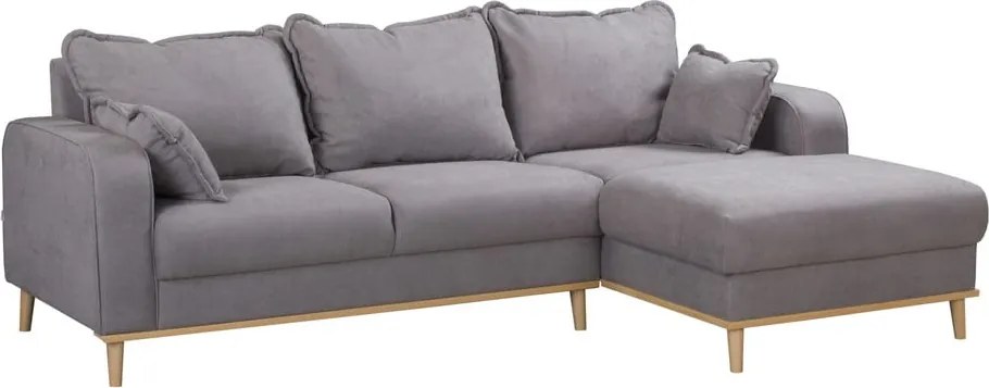 Сив ъглов диван (десен ъгъл) Beata - Ropez
