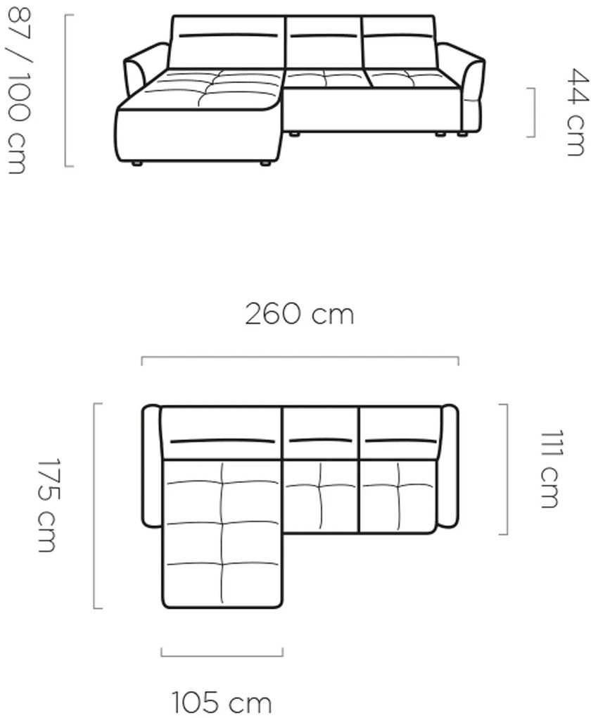 Ъглов диван Morello Mini-Ekrou-Right