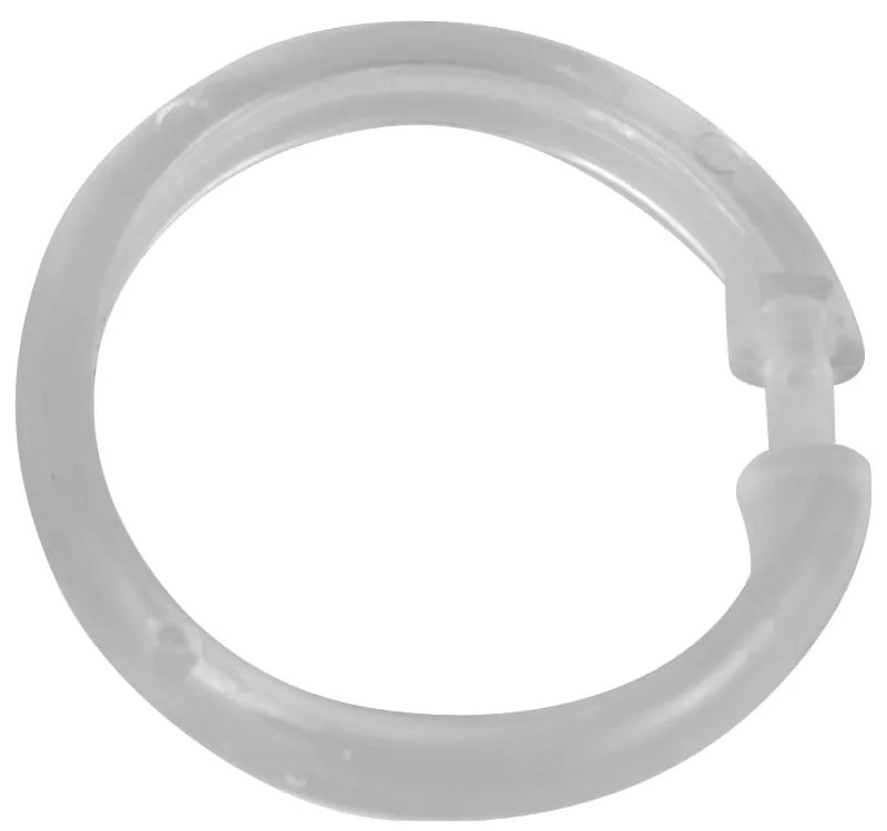 Комплект от 12 прозрачни пластмасови пръстена за завеса за душ - Wenko