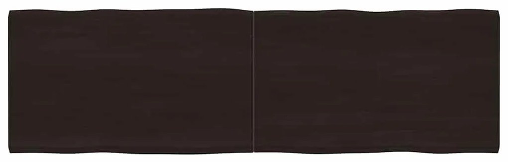 364050 vidaXL Плот за маса тъмнокафяв 200x60x(2-4) см обработен масивен дъб