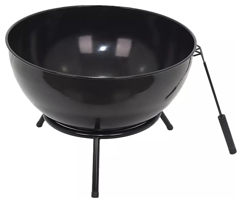 Преносимо огнище за дърва 57x30 см черно