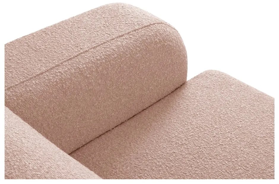 Розов ъглов диван от плат букле (ляв ъгъл) Molino - Micadoni Home