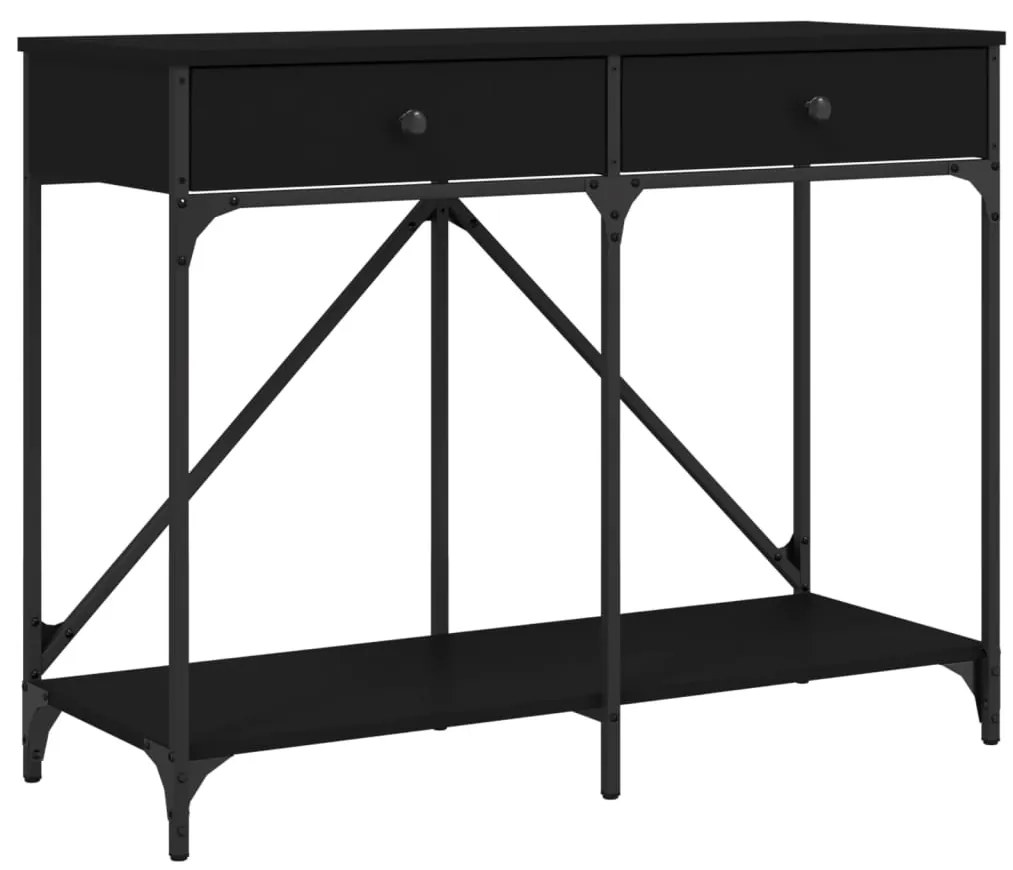 835484 vidaXL Конзолна маса, черна, 100x39x78,5 см, инженерно дърво