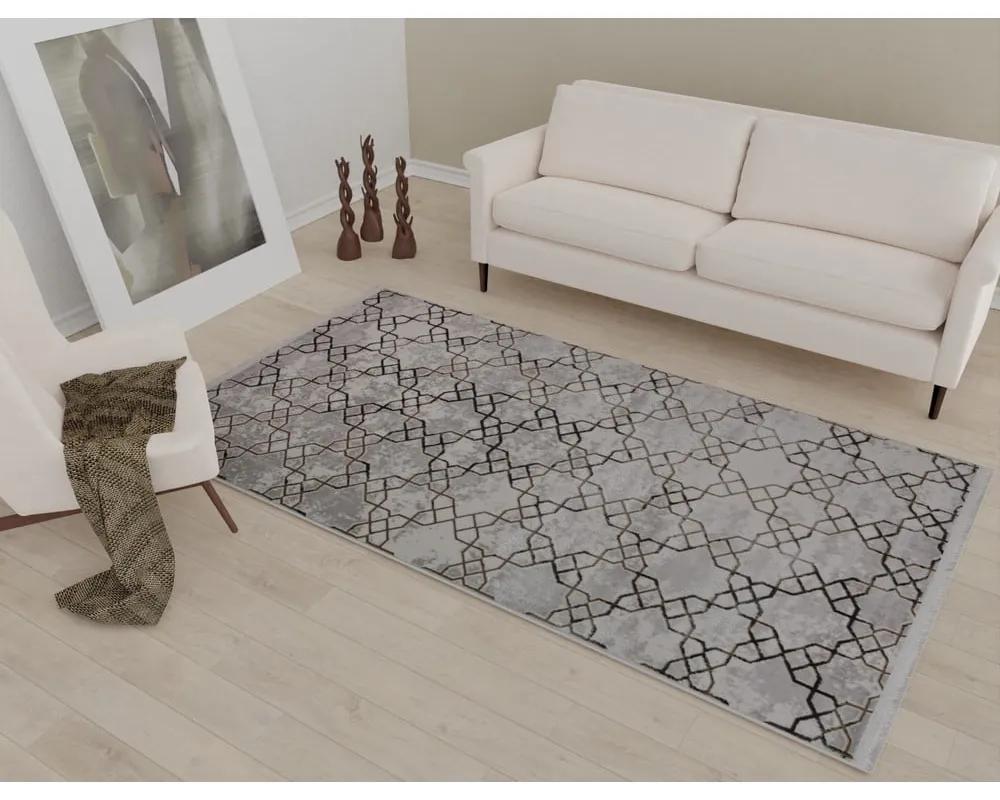 Сив килим подходящ за пране 80x150 cm Kahve – Vitaus