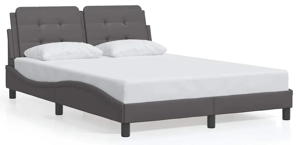 3208180 vidaXL Рамка за легло без матрак Zadar, сива, 140x190 см изкуствена кожа