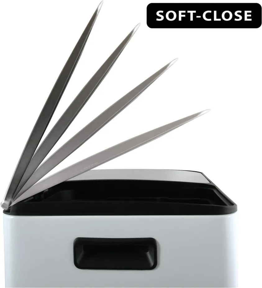 Стоманено кошче за боклук 2x20 l за рециклиране с педал в матово бял цвят Aliya – Spirella