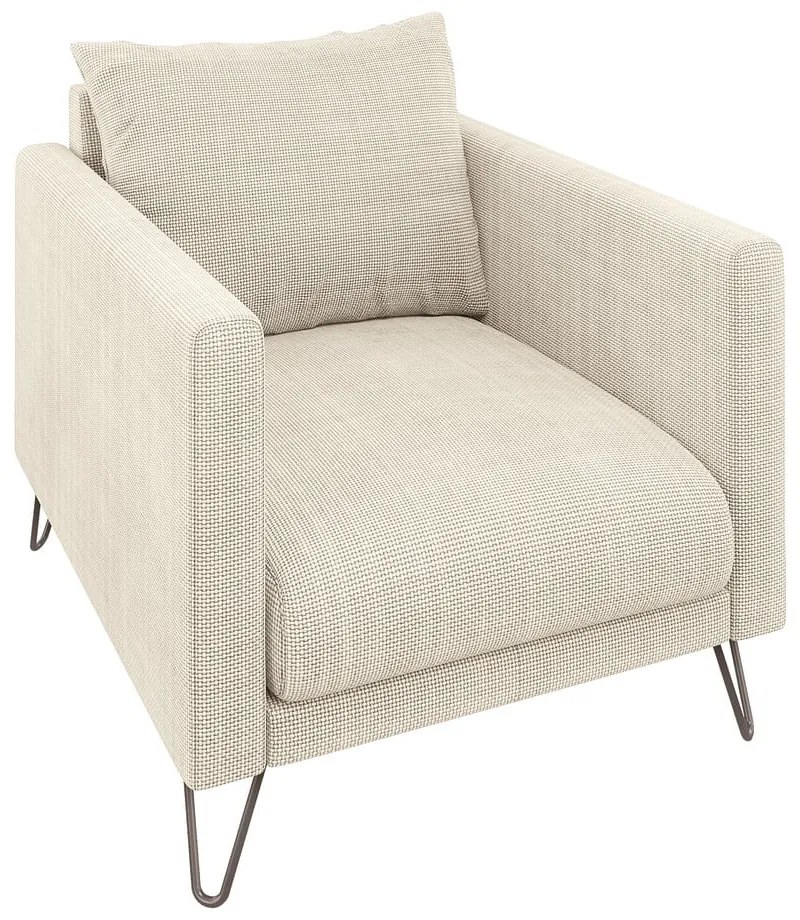 Кремаво шенилово кресло Freya – Ropez