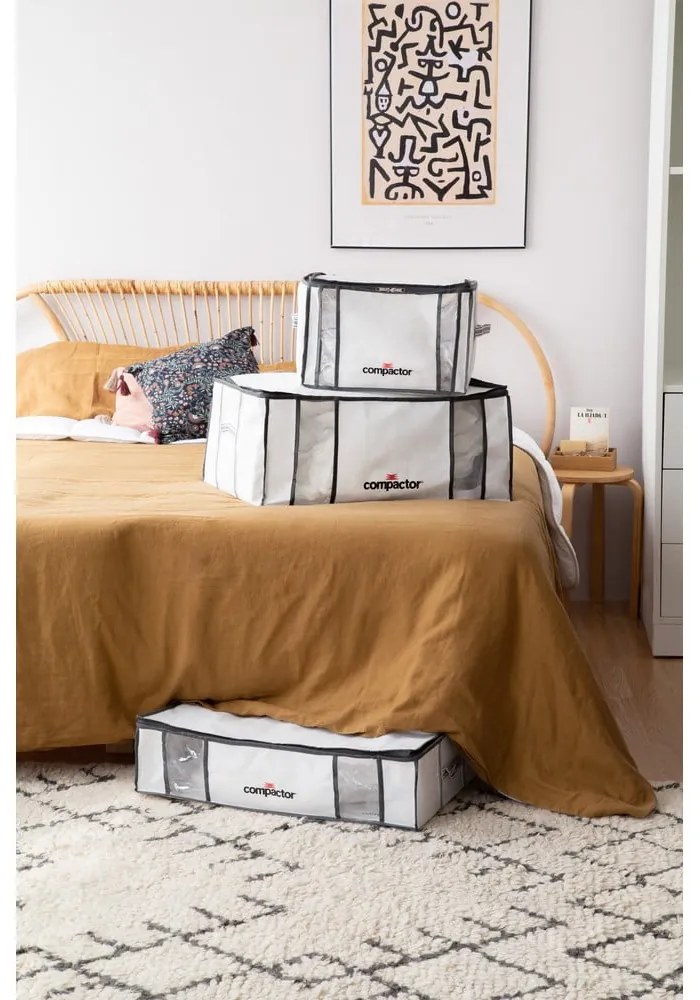 Вакуумна/подсилена текстилна кутия за съхранение на дрехи 65x45x27 cm Life – Compactor