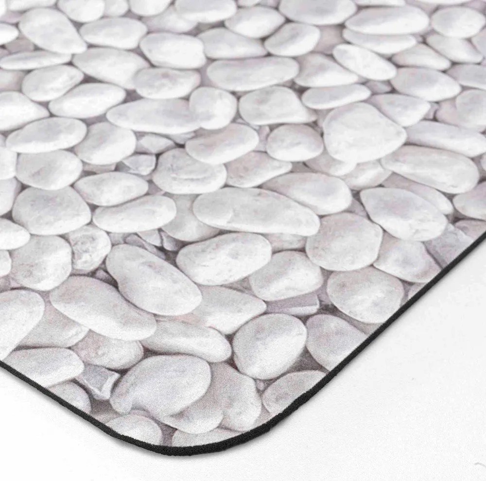 Бяло-сив гумен килим за баня 50x80 cm Leandra – douceur d'intérieur