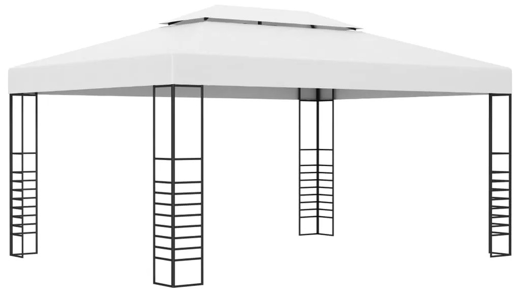 Шатра с LED светещи стрингове, 4x3x2,7 м, бяла