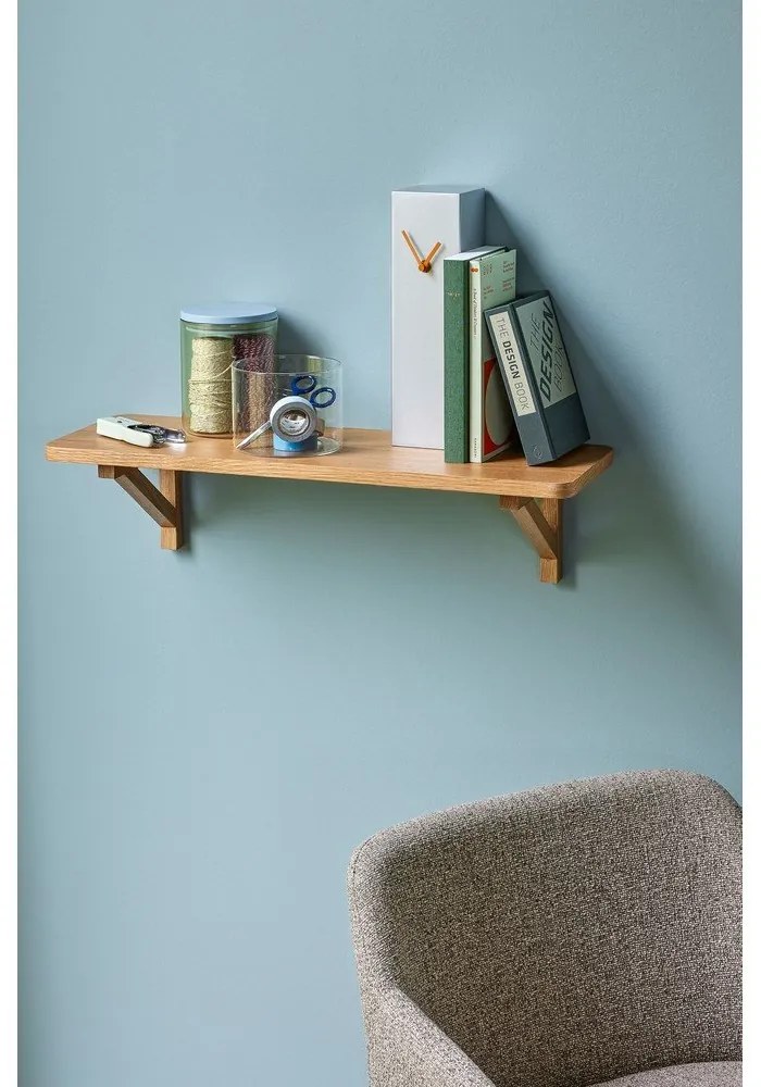 Стенен рафт от декор от дъб в естествен цвят 60 cm Arki – Hübsch