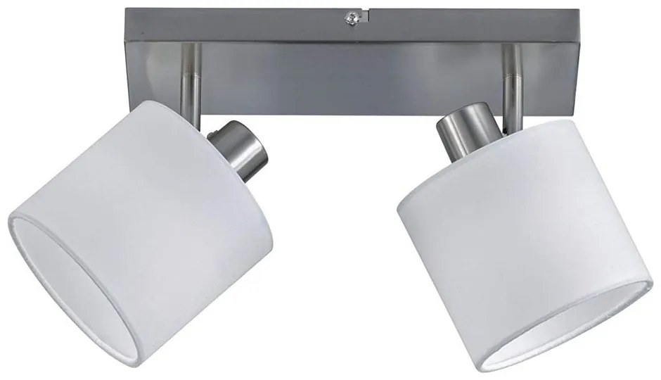 Бяло/сиво осветително тяло за таван с текстилен абажур ø 12 cm Tommy – Trio