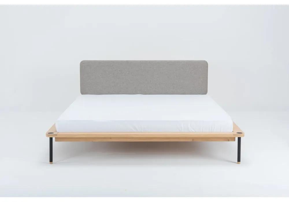 Двойно легло от дъбова дървесина Nero, 140 x 200 cm Fina - Gazzda
