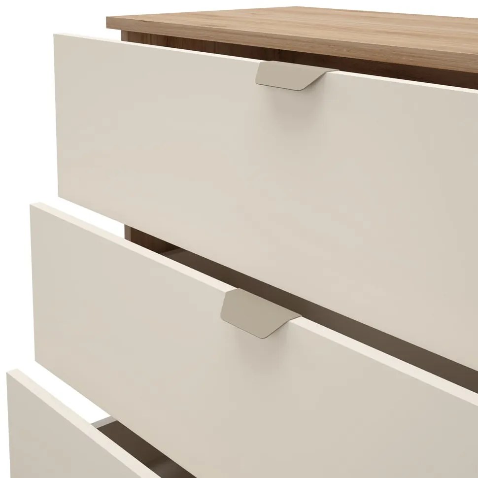 Кремаво-естествен скрин от декор от дъб 100x80x40 cm Dennis – Marckeric