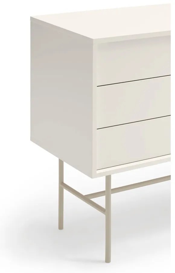 Нисък скрин с плъзгащи се врати в светлосиво и кремаво 140x91 cm Nube - Teulat