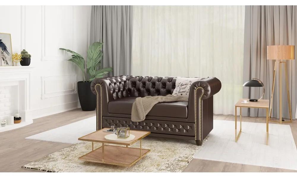 Тъмнокафяв диван от изкуствена кожа 148 cm York - Ropez