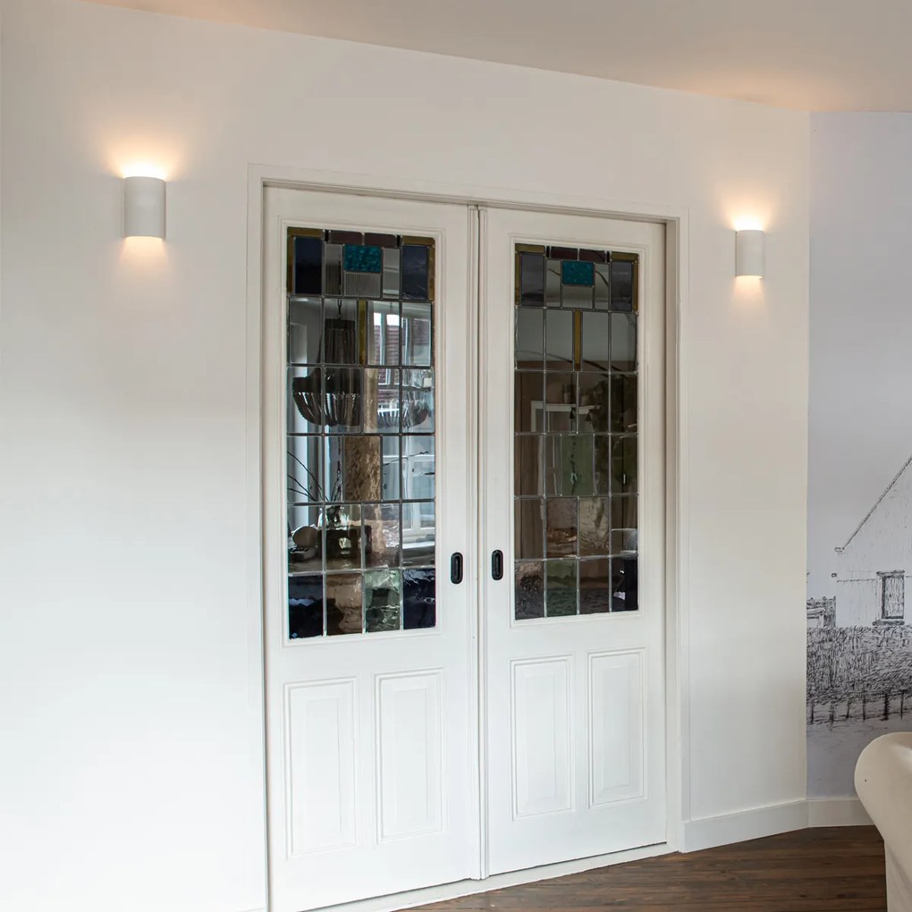 Модерна стенна лампа бяла със светлинен ефект - Sabbio