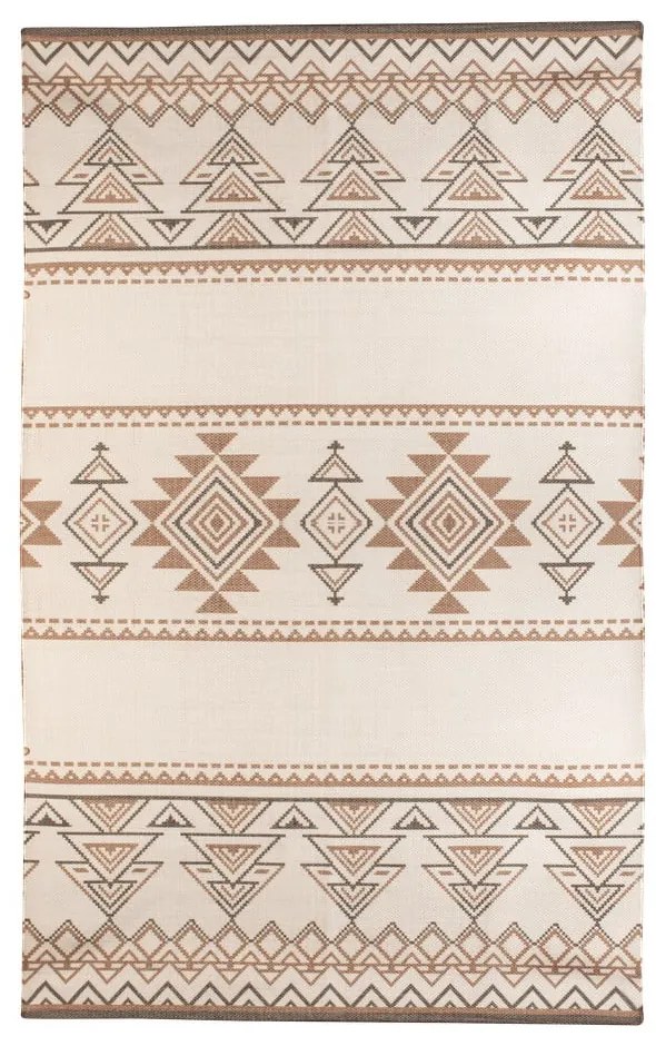 Бежов и кафяв двустранен килим за открито, изработен от рециклирана пластмаса , 90 x 150 cm Afra - Green Decore