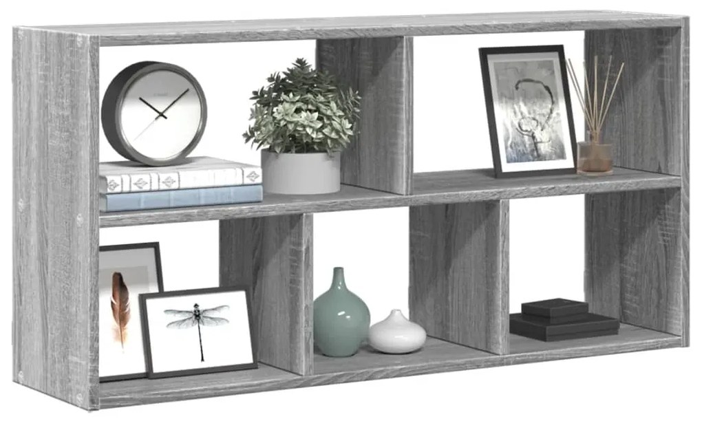 853277 vidaXL Стенен рафт, сив сонома, 100x25x50 см, инженерно дърво