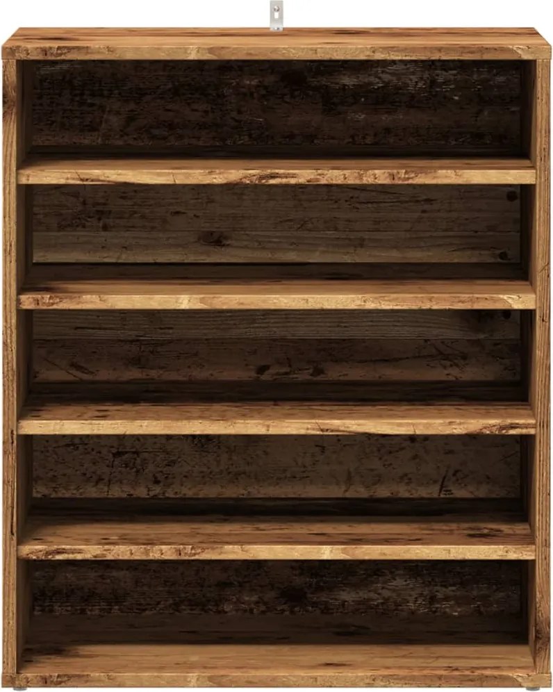 Шкаф за обувки от старо дърво 60x35x70 cm Инженерна дървесина