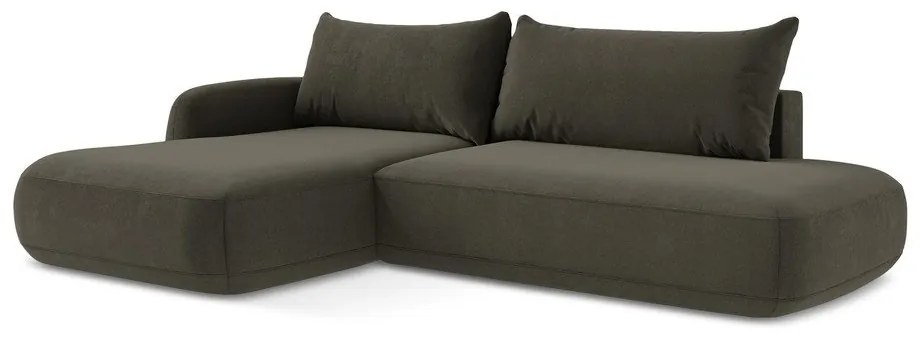 Кафяв сгъваем ъглов диван (ляв ъгъл) Hale – Makamii