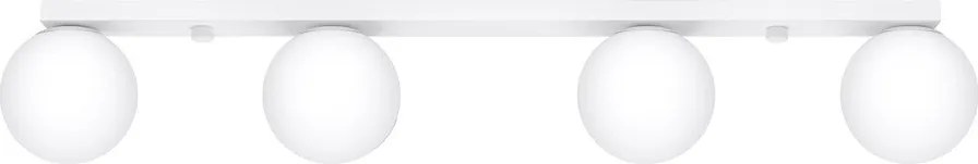 Бяло осветително тяло за таван със стъклен абажур ø 12 cm Umerta – Sollux