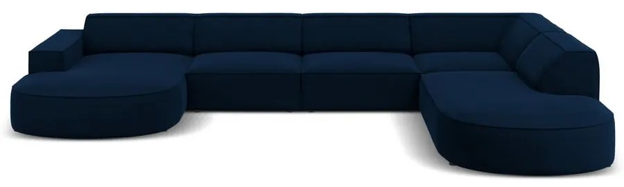 Ъглов диван от синьо кадифе (десен ъгъл) Jodie - Micadoni Home