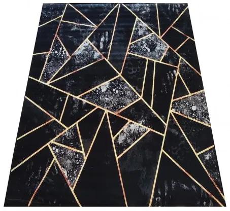 Черен килим с интересни детайли Широчина: 60 см | Дължина: 100 см