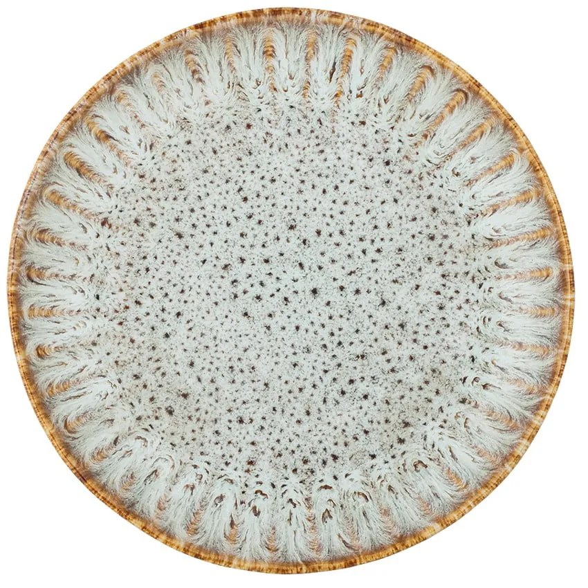 Синя/бежова глинена чиния за сервиране ø 17 cm Fleur – Bloomingville