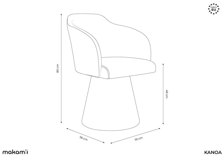 Кремав тапициран трапезен стол Kanoa – Makamii