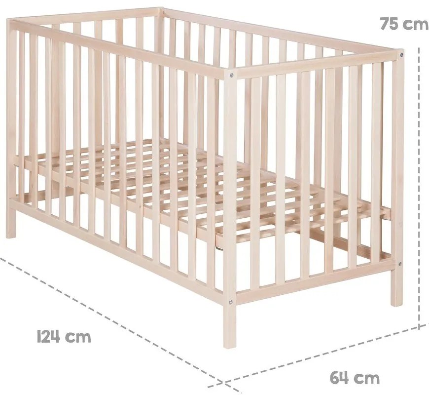 Детско легло в естествен цвят 60x120 cm Cosi - Roba