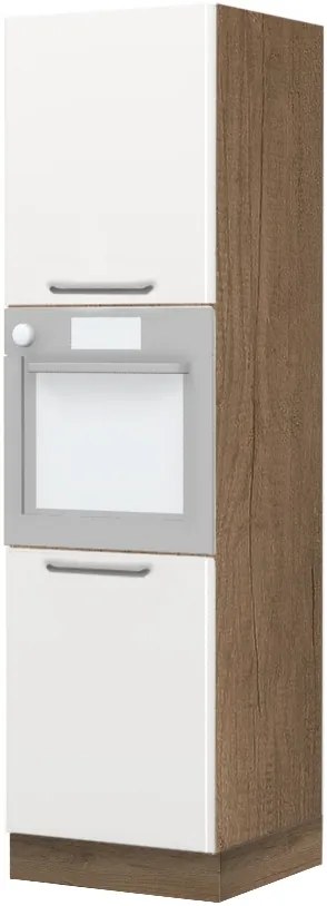 Висок подов шкаф за фурна Modena K21-60-2KR-Oak - White glossy